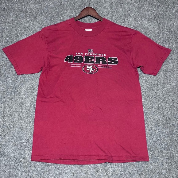 Vintage San Francisco 49ers NFL T-Shirt Red Big Logo Football Tee 90s 2000s L XL - Picture 2 of 8